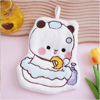Serviette de toilette suspendue personnalisée Bubu & Dudu Bear en polaire corail pour cuisine, salle de bain, sport, utilisation quatre saisons