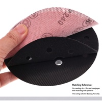 Tampon de protection en peluche anti-vibration auto-adhésif noir de 6 pouces à 25 trous pour ponceuse pneumatique à sec