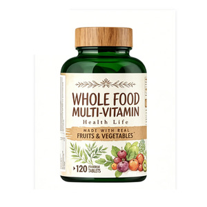 Complexe Multivitaminé Vegan et Végétarien Sans Gluten, à Base de Minéraux Naturels et d'Extraits Biologiques, 120 Comprimés pour le Bien-être et la Santé - Product Image 1