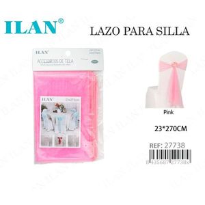 Housse de chaise en tulle Ilan 23x270cm, rose, accessoire en tissu pour décoration de mariage - Product Image 3