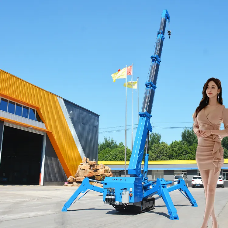 900kg lift crane with hook telescopic boom bob-lift powered foldable spider lift crane