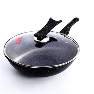 Padella Antiaderente in Lega di Alluminio 30cm Forgiata a Mano Fondo Piatto Ecologica con Coperchio in Vetro Universale per Fornelli a Gas ed Elettromagnetici - Product Image 1
