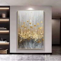 Haute qualité 3D Texture feuille d'or pur dessiné à la main peinture à l'huile abstraite Art mural
