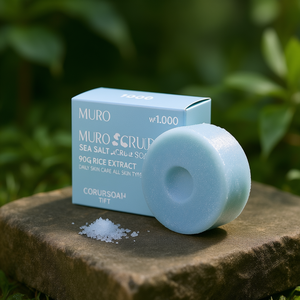 Savon exfoliant au sel de mer Muro 90g Extrait de riz Soins quotidiens de la peau Tous types de peau - Product Image 3