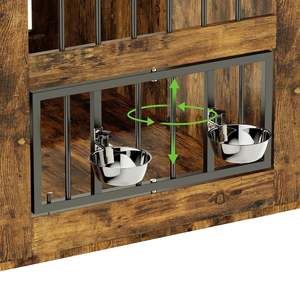 Đồ nội thất cho chó với cửa chuồng trượt và ngăn lưu trữ trang trí cũi gỗ tạo ra một ngôi nhà ấm cúng cho người bạn lông xù của bạn - Product Image 2