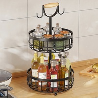 Panier de rangement pour fruits et légumes à 2 niveaux pour comptoir de cuisine, avec support pour bananes