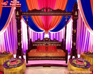 Jhula — siège de balançoire pour cérémonie de mariage, siège pour mariée, Look doré, élégant, balançoire de mariage, magnifique, Mehndi et sange, jhola - Product Image 4