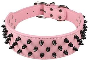 Collar de cuero con tachuelas para perro, con correa, remache, piel sintética, para Pit Bull - Product Image 6