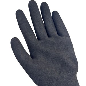 Gants de travail de haute qualité très vendus, en polyester gris tricoté 15G, avec revêtement en <span class=keywords><strong>latex</strong></span> noir sablé sur la paume, pour la protection des mains - Product Image 6