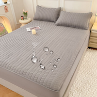 Protège-matelas de luxe imperméable en polyester tricoté à motif géométrique et couleur unie pour usage hospitalier