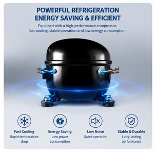 Congélateur autonome à grande capacité avec contrôle intelligent de la température, refroidissement par air, dégivrage automatique et porte vitrée incurvée - Product Image 4