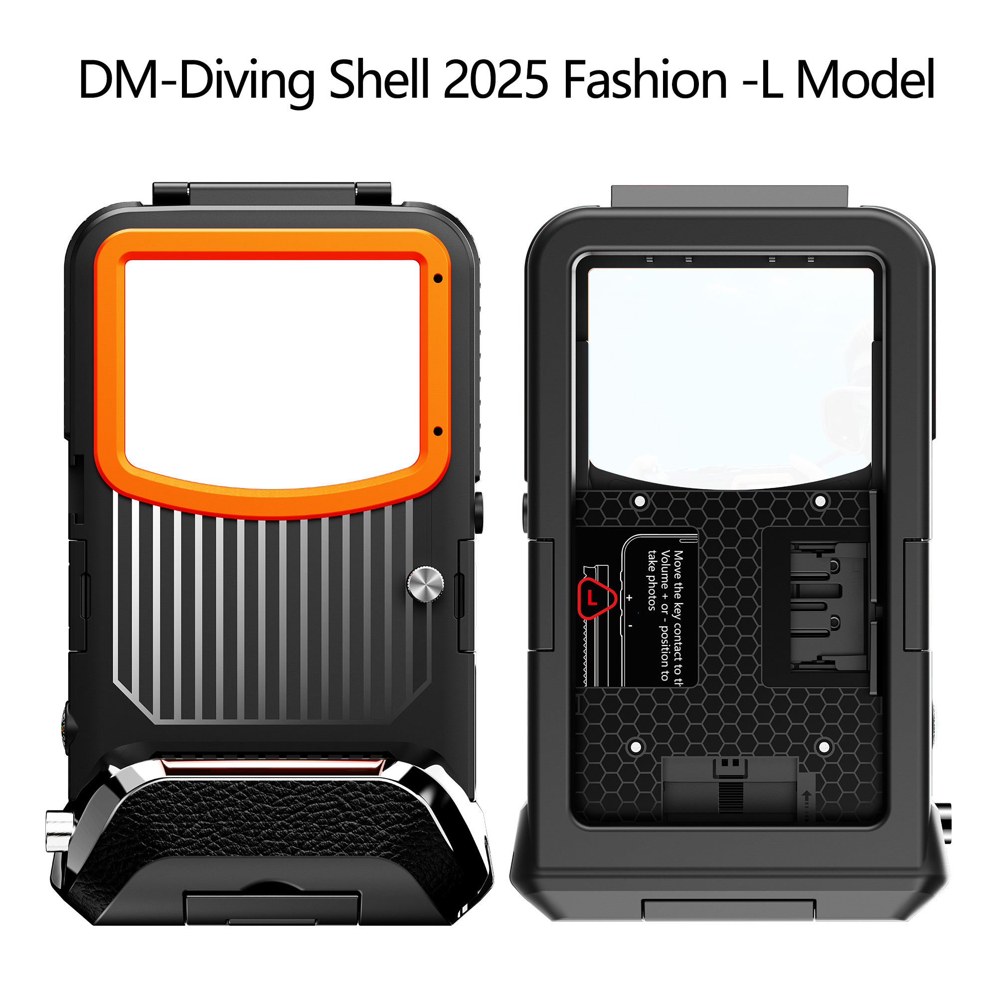 Black  Orange Diving Phone Case L