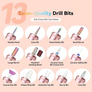 2024 nuevo taladro eléctrico para uñas: 2024 hermoso taladro para uñas de color degradado 35000RPM Kit de taladro para uñas - Product Image 3