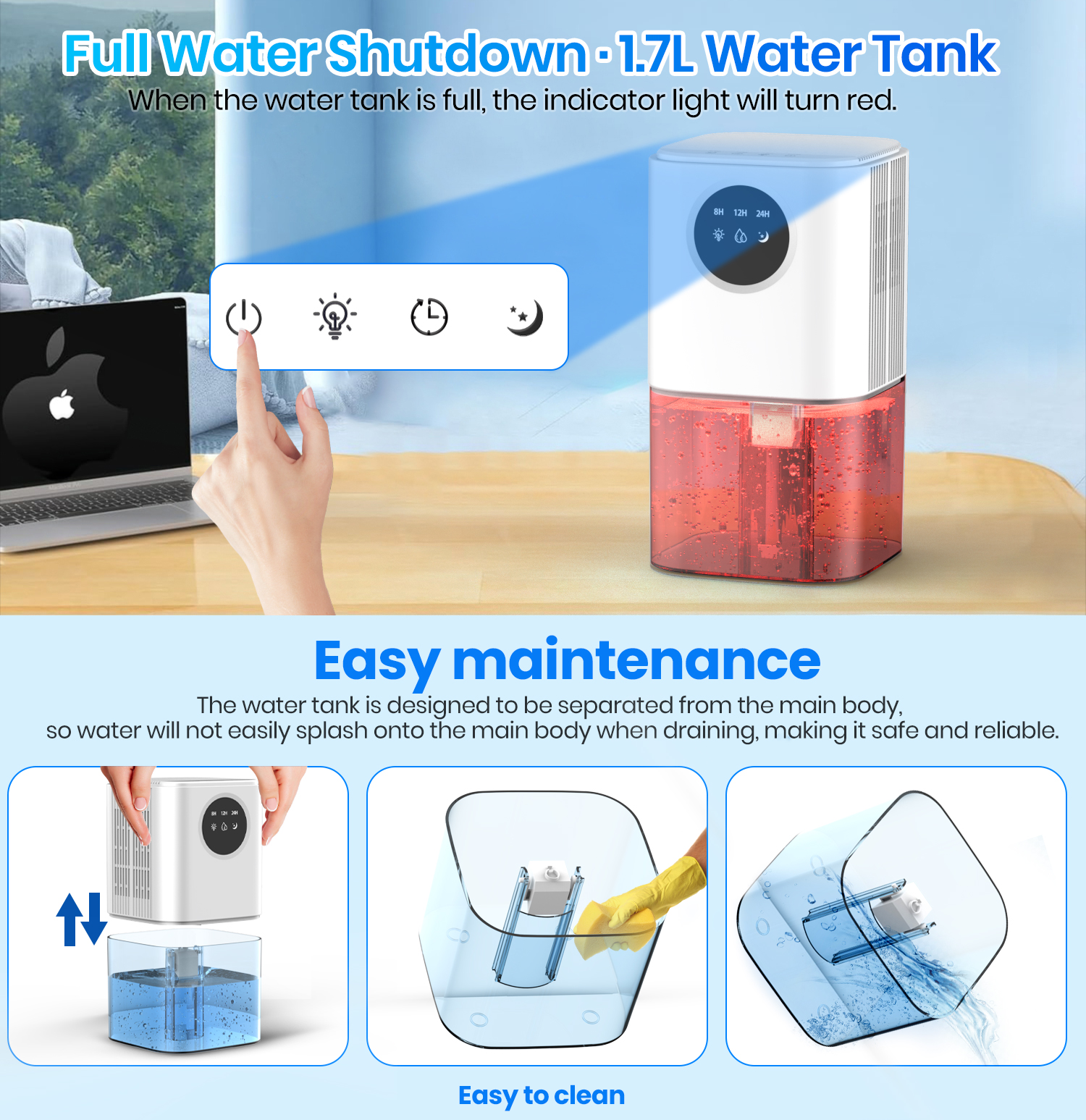 除湿機、ポータブル空気除湿機ホームベッドルームバスルーム用の