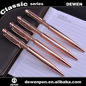 Fournisseur d'or en Chine, stylo en métal personnalisé, cadeau 2025, vente chaude, élégant stylo à bille en or rose avec cristal <span class=keywords><strong>Swarovski</strong></span>, logo personnalisé - Product Image 2