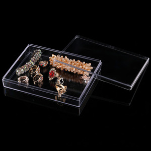 Transparent Plastic Storage <b>Box</b> Rectangle With Lid For Jewelry Display Wholesale - Product Image 1