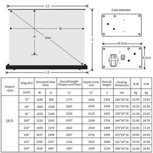 Bioskop putih berkualitas tinggi untuk semua jenis proyeksi tirai Home Theater sistem Video bermotor layar proyektor naik lantai - Product Image 2