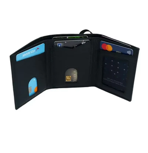 Cartera de Bolsillo para Hombre, de Cuero Genuino, Organizador Compacto con Múltiples Ranuras para Tarjetas y Cierre de Banda Elástica - Product Image 3