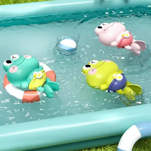 Juguete de Agua de Rana Feliz con Resorte para Nadar y Jugar en el Agua, Juguete de Agua Montessori de ABS sin Pilas para Niños, Juguete de Baño para Bebés - Product Image 2