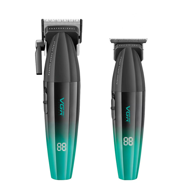 VGR V-003 9000RPM Metal Salon Barber Clippers Rechargeable Professional Hair Clipper V-906 DLC Blade Barber Cordless Shaver