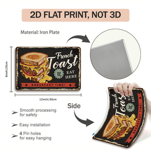 Letrero Metálico <span class=keywords><strong>de</strong></span> Papas Fritas, Estilo Retro <span class=keywords><strong>de</strong></span> Comida Rápida, Decoración Rústica para Pared <span class=keywords><strong>de</strong></span> Cocina, Cafetería, Restaurante, Regalo - Product Image 2