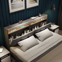 Lit double queen-size moderne en MDF populaire 2025, design de meubles de chambre à coucher de taille king avec tiroirs de rangement pour un usage domestique
