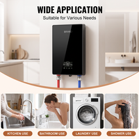 Chauffe-eau électriques instantanés certifiés LVD OEM/ODM, 7 kW, écran tactile intelligent, affichage numérique, boîtier en plastique