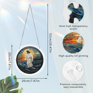 Ornement suspendu <span class=keywords><strong>pour</strong></span> fenêtre en forme de puzzle irrégulier sur le thème du christianisme, attrape-soleil en acrylique DIY <span class=keywords><strong>pour</strong></span> la maison et le jardin - Product Image 4
