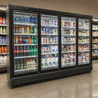 Vitrine Réfrigérée Commerciale Verticale à Porte Vitrée, Température Unique, Télécommandée, Refroidissement par Air, Contrôle Numérique pour Supermarché