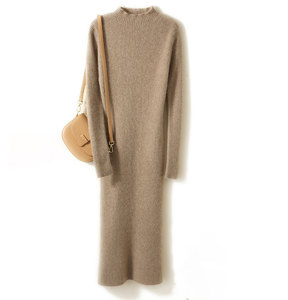 Abito lungo in <span class=keywords><strong>maglia</strong></span> autunno inverno Pullover in <span class=keywords><strong>lana</strong></span> Cashmere donna <span class=keywords><strong>maglia</strong></span> abito maglione - Product Image 6