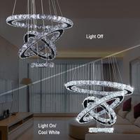 TSINYE CCircle Lustre Moderne Suspension & Suspension Cristal De Luxe Pour Salon Pendentif Lustre Lumière
