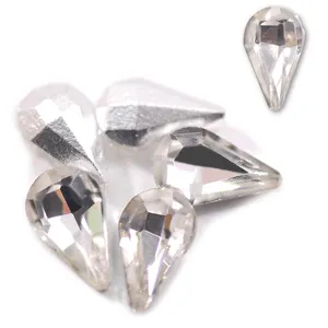 Brilhante brilhante pedras de diamante, 50 pçs/saco queda de água strass de vidro colorido ponto de cristal, ferramenta de acessórios para pedras