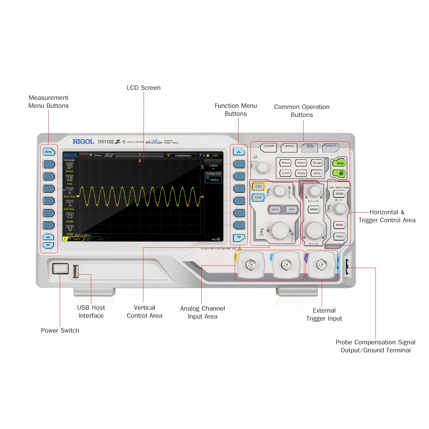 DS1102Z-E Digital Oscilloscope - 2 Channels, 100mhz Bandwidth