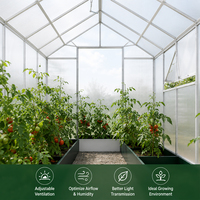 Kit de Invernadero de Policarbonato para Exteriores SEEYES, Invernadero de Jardín con Estructura de Aluminio y Techo Ventilado, Fabricante OEM ODM