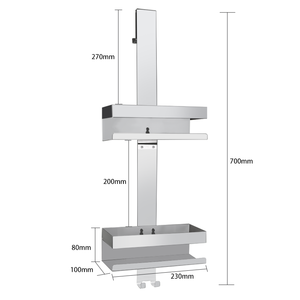 Nessun trapano da parete per bagno adesivo da doccia in acciaio inox cesto da doccia ripiano da bagno appeso scaffale da doccia - Product Image 2