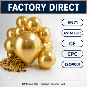 Feile 100 Hochwertige 12 Zoll Chrom-Latexballons, Geeignet für Ballonbögen, Hochzeiten, Abschlussfeiern, Geburtstagsdekorationen - Product Image 1