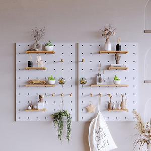 Custom Solid Wood Perforated Arched <b>Wall</b> <b>Shelf</b> For Storage Display Rack Living Room <b>Wall</b> <b>Mounted</b> Irregular Shape - Product Image 2