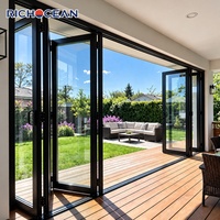 Porte pliante en aluminium résistante aux intempéries RICHOCEAN, style Moyen-Orient moderne, avec verre isolant, pour balcon