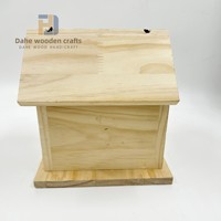 Usine directe naturelle couleur bois massif bois nichoir bouton nid d'oiseau toit suspendu oiseau élevage meubles pour bricolage peinture