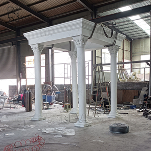 Décoration de jardin BLVE, style européen, <span class=keywords><strong>pavillon</strong></span> en pierre naturelle sculptée à <span class=keywords><strong>la</strong></span> main, gazebo classique en marbre - Product Image 2