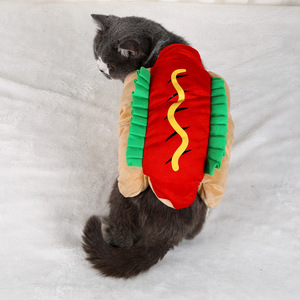Costume de hot-dog pour animaux de compagnie SML rouge, tenue de transformation pour chats et chiens - Product Image 1