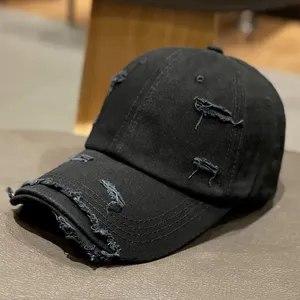 Factory New Arrival 6 Panel Original <b>Plain</b> Distressed Baseball <b>Cap</b> - Product Image 3