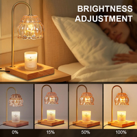 Lampe chauffe-cire électrique en bois avec minuterie et interrupteur à intensité variable pour huiles essentielles et fonte de bougies