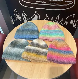 Winter New Bunte Slouch/Häkeln/Slouchy/Schädel/Manschette Gestrickte Mützen Tie Dye Toques Beanie Hüte Großhandel