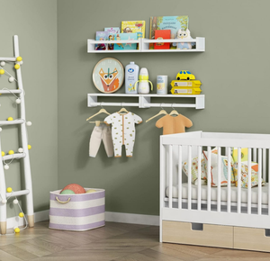 Estantería montada en la pared 2025, estantes de almacenamiento de juguetes de libros flotantes largos, estanterías de madera para niños - Product Image 5