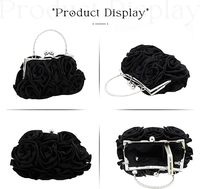 Bolso de mano de fiesta de noche de moda para mujer, monederos pequeños de satén Floral, Correa desmontable, bolsos de diseñador para boda y graduación para mujer