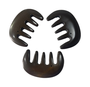 Nouvel arrivage : Peigne en pierre de Bian marron pour thérapie de raclage Guasha - Product Image 6