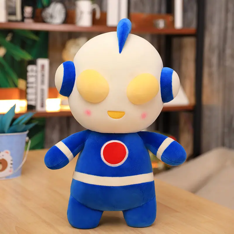 Mainan boneka Ultraman lembut, gaya baru lucu, mata besar merah dan biru, mainan tokoh mewah, boneka pendamping nyaman anak-anak