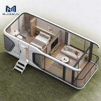Maison Modulaire de Luxe en Acier MJIAMJU avec Design Moderne, Fenêtres Panoramiques en Verre, Éclairage Intelligent, Garantie 1 An pour Hôtels