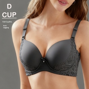 Sujetador Sexy de Encaje con Aros y Copa Delgada con Push-Up, Tallas Grandes 38-48D, Lencería para <span class=keywords><strong>Mujer</strong></span> - Product Image 1